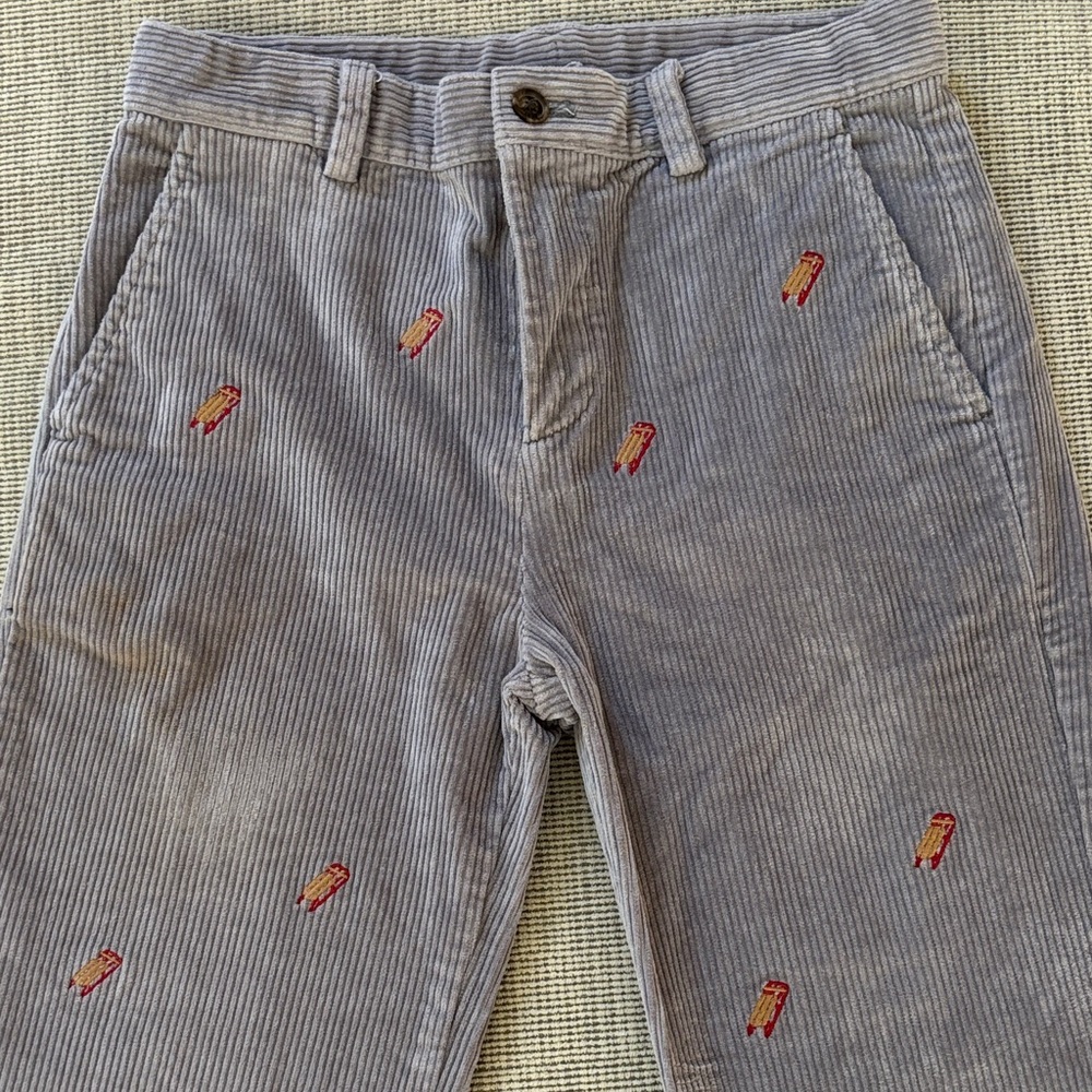 Brooks Brothers Classic! Wide Wale Cords w Red Sleigh Embroidery Detail Boy 12